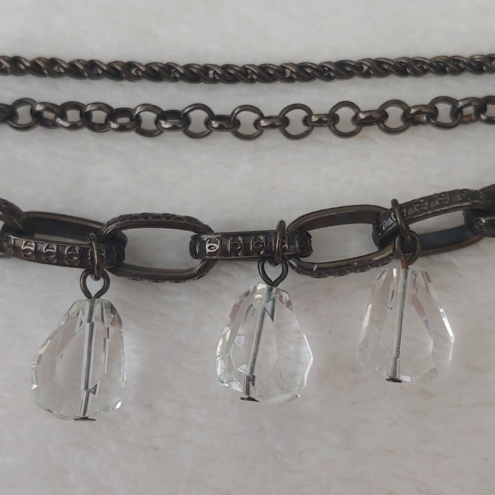 SALE: White House Black Market Triple Chain Bracelet with Dangling Crystals - Picture 5 of 7